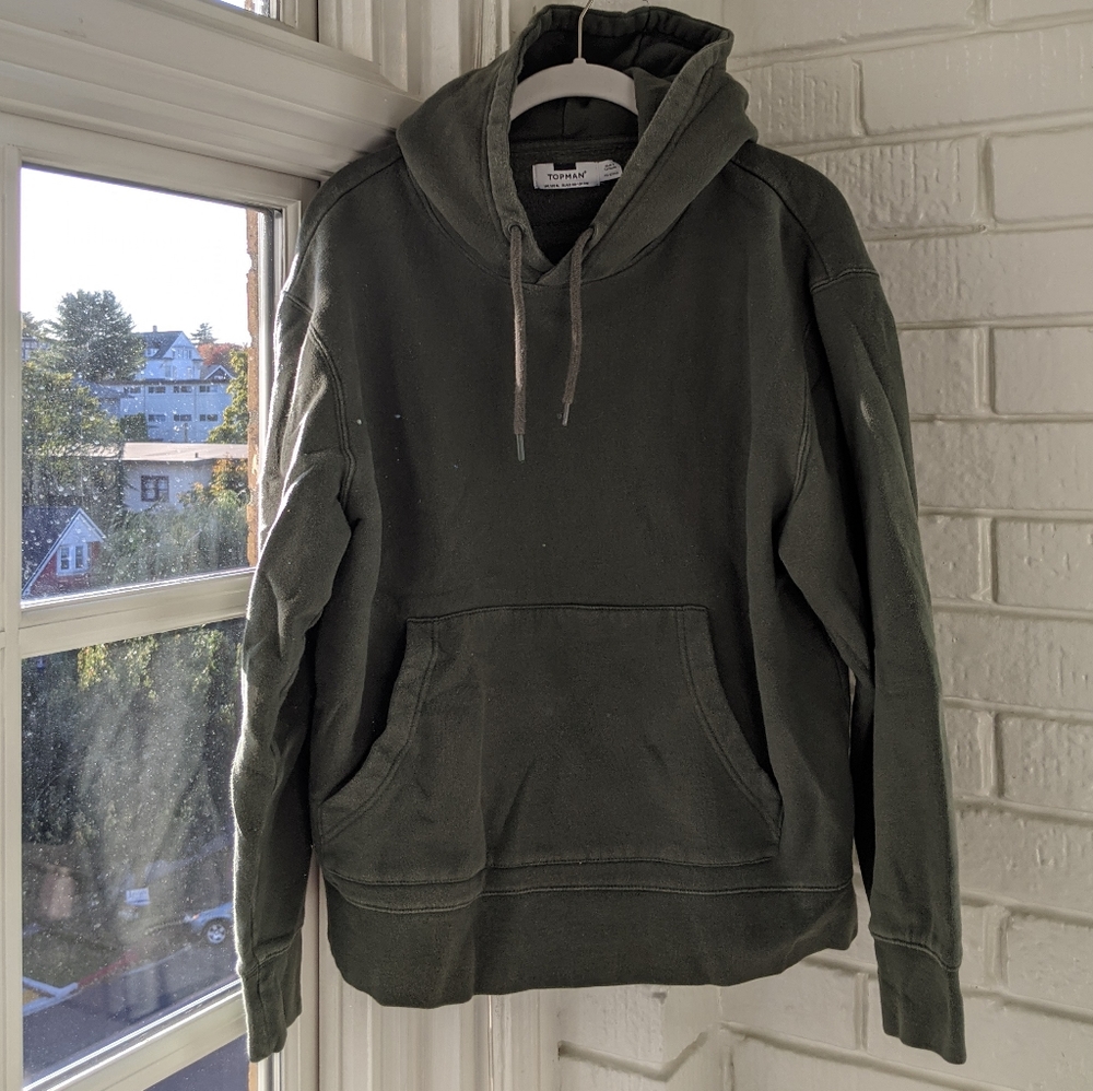 Topman olive green hoodie